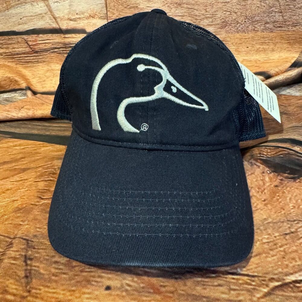 Ducks Unlimited Trucker Hat Men's OSFM Adjustable Navy Blue Duck Logo Cap
